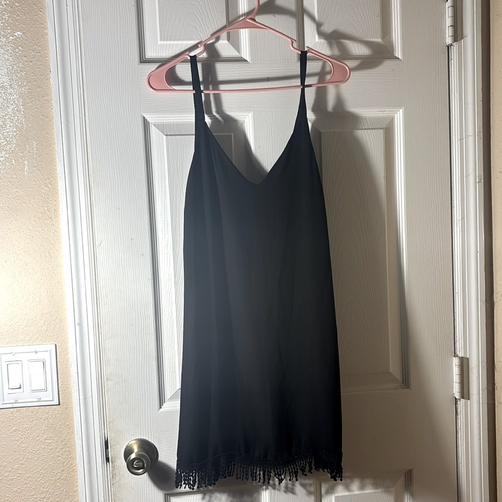 Tobi Slip Dress with Fringe Hem